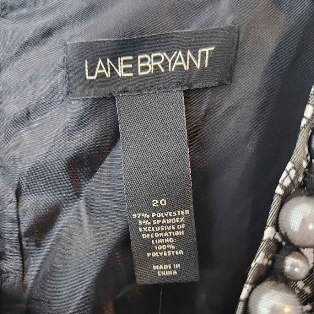 Lane Bryant Lace Jeweled Dress Black White Grey Size 20 NWT Wedding